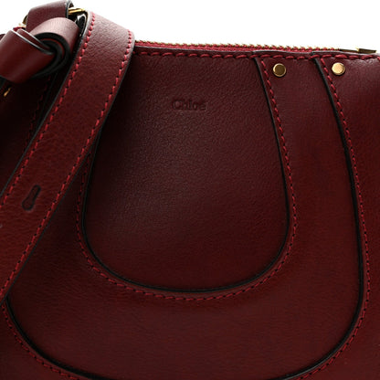 Grained Calfskin Nano Hayley Hobo Sienna Red