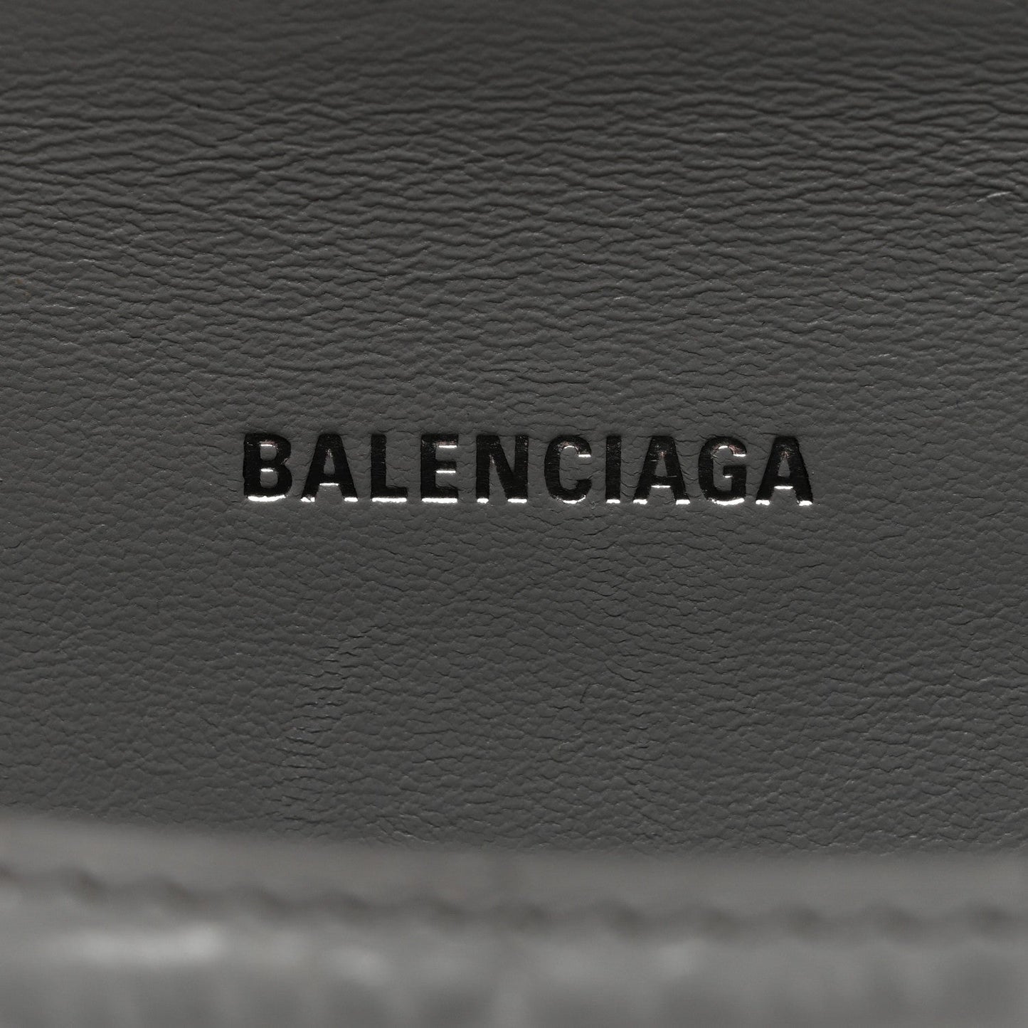Shiny Calfskin Crocodile Embossed Hourglass Top Handle Bag XS Balenciaga Grey
