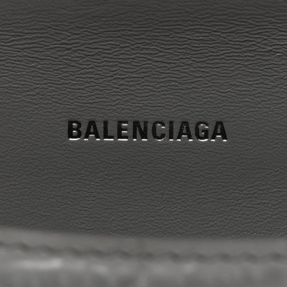 Shiny Calfskin Crocodile Embossed Hourglass Top Handle Bag XS Balenciaga Grey
