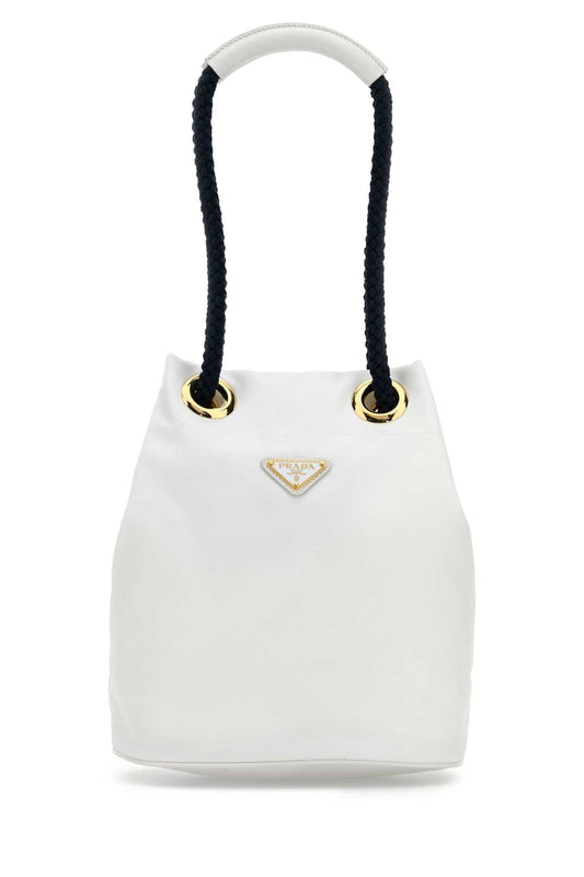Prada Women White Re-Nylon Prada Mariner Bucket Bag