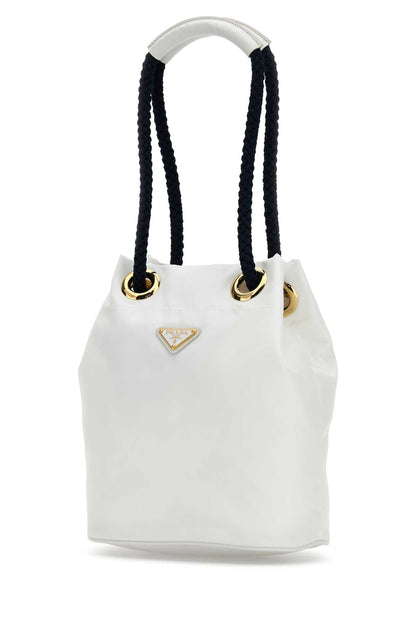 Prada Women White Re-Nylon Prada Mariner Bucket Bag