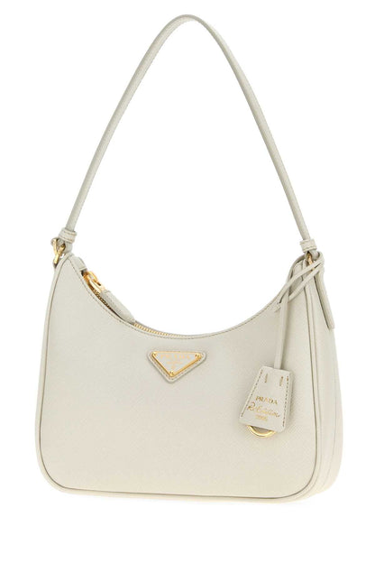 Prada Women Chalk Leather Prada Re-Edition 2005 Shoulder Bag