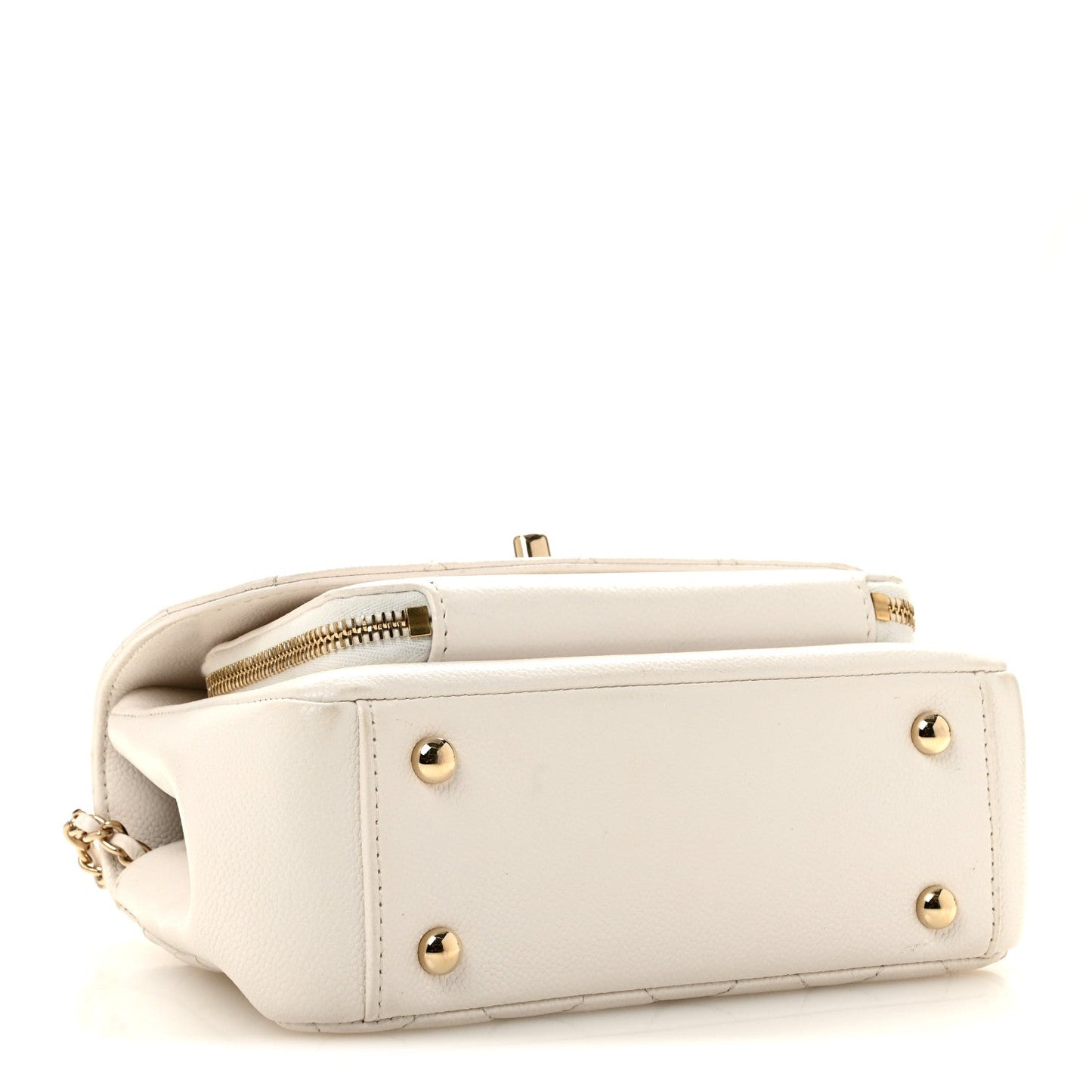 Caviar Quilted Small Business Affinity Flap White