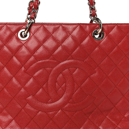 Caviar Quilted Grand Shopping Tote GST Red
