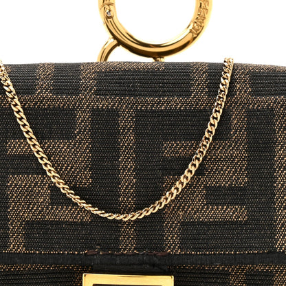 Fabric Jacquard FF 1974 Nano Baguette Charm Tobacco Moro Black
