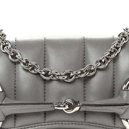 Nappa Vertical Matelasse Small Maxi Horsebit Chain Shoulder Bag Gray