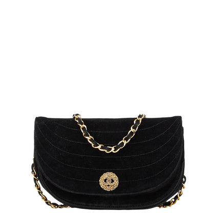 Chanel Half Moon Suede Shoulder Bag