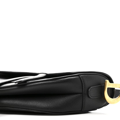 Grained Calfskin Saddle Bag Black