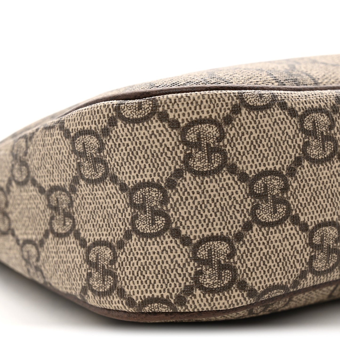 GG Supreme Monogram Textured Dollar Calfskin Small Ophidia Hobo Beige Ebony New Acero