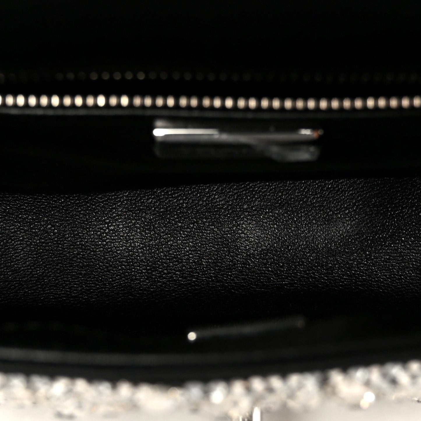 Satin Strass Mini Flap Silvery Black