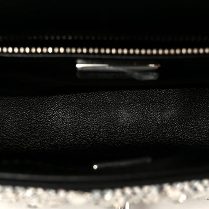 Satin Strass Mini Flap Silvery Black
