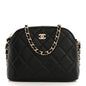 Caviar Quilted Classic Clutch With Chain Black