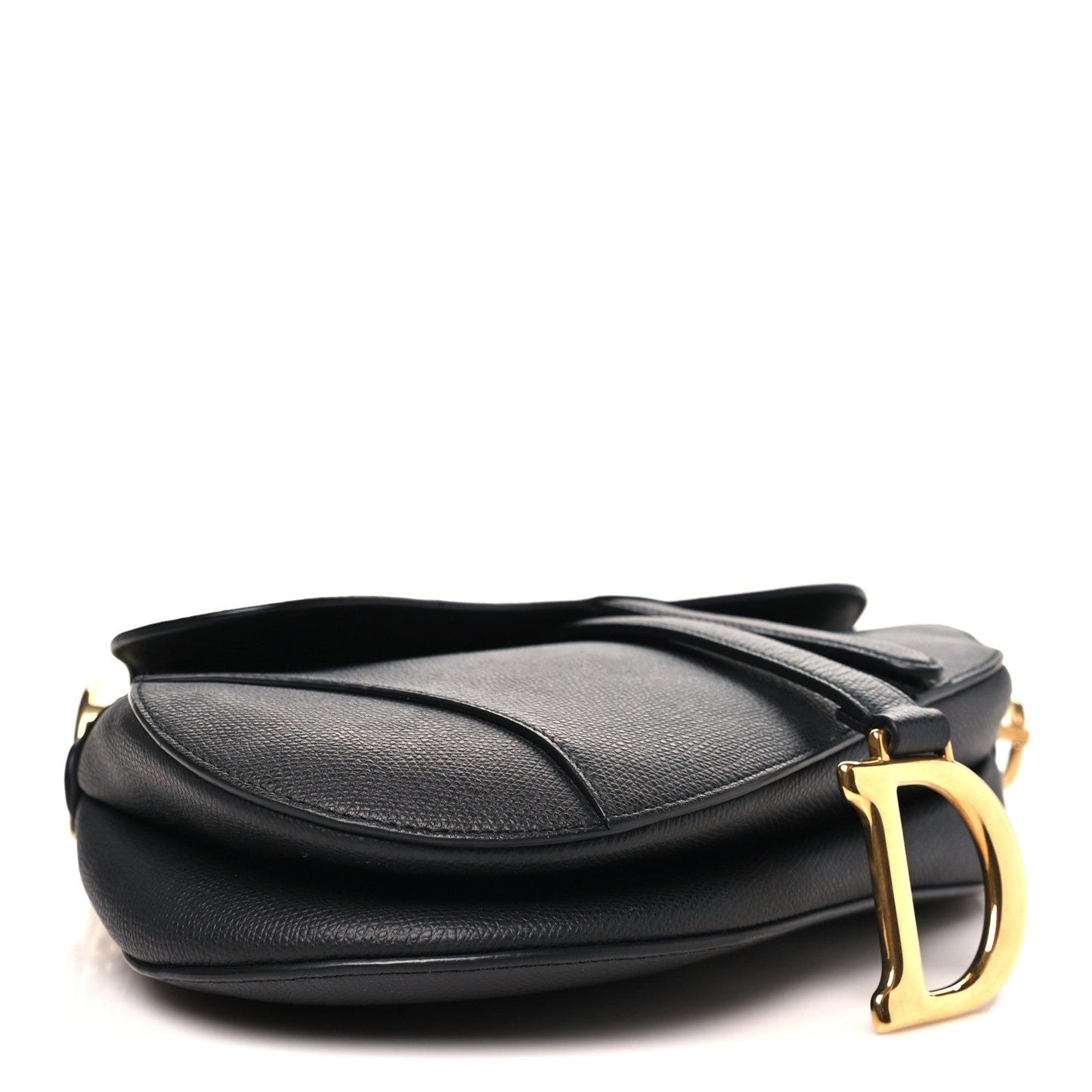 Grained Calfskin Saddle Bag Black