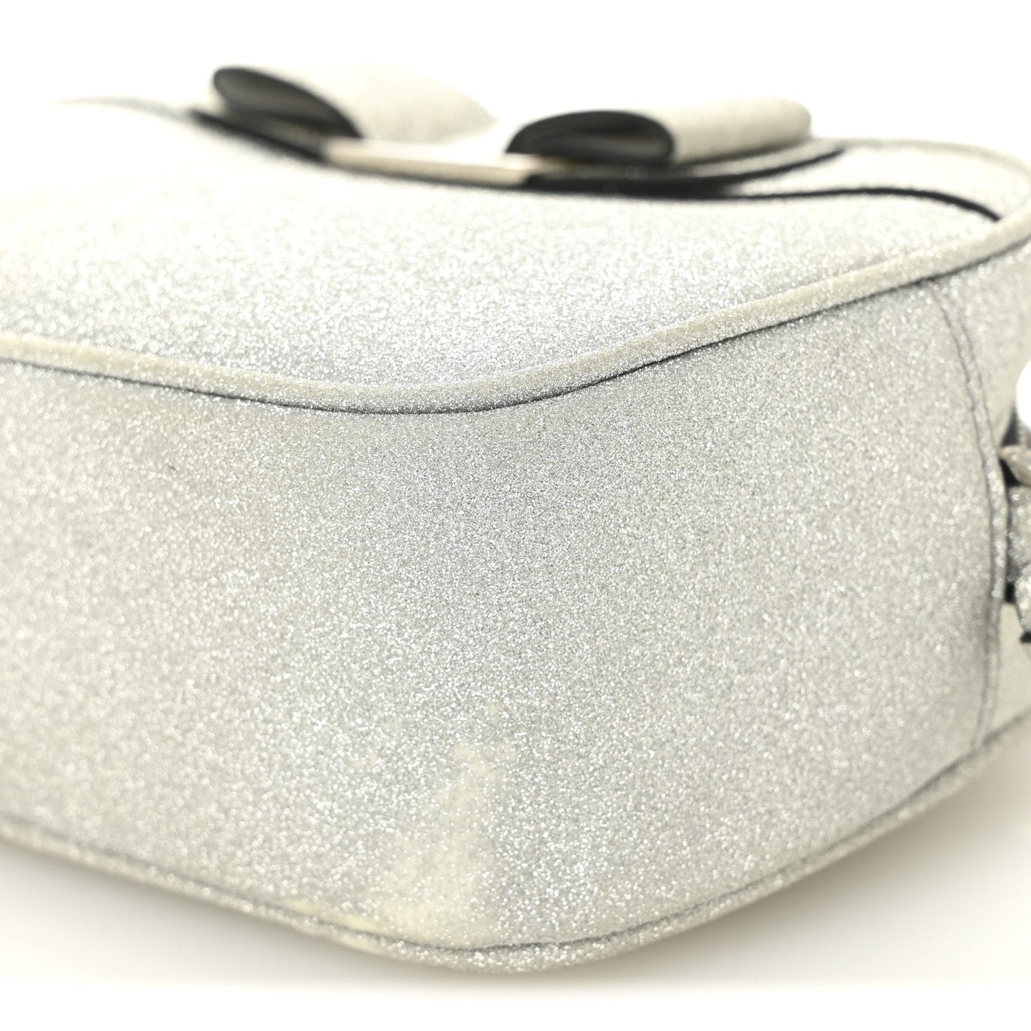 Rainbow Glitter Vara Bow Camera Bag Silver