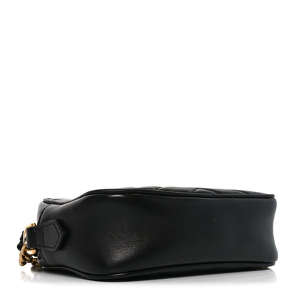 Calfskin Matelasse Mini GG Marmont Chain Shoulder Bag Black