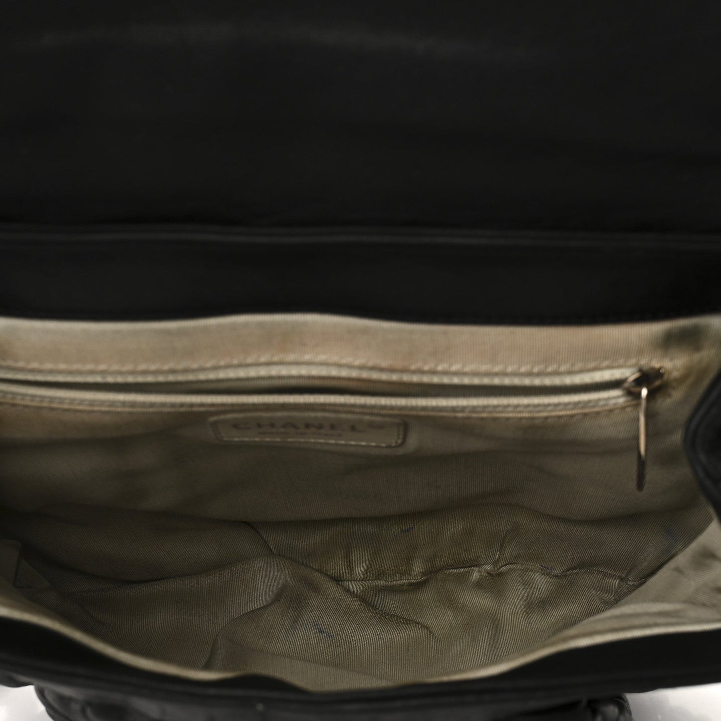 Washed Lambskin Quilted Medium Chain Around Messenger Black