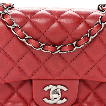 Lambskin Quilted Mini Square Flap Red