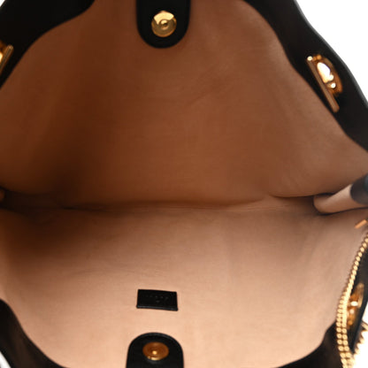 Calfskin Large Rajah Chain Tote Black
