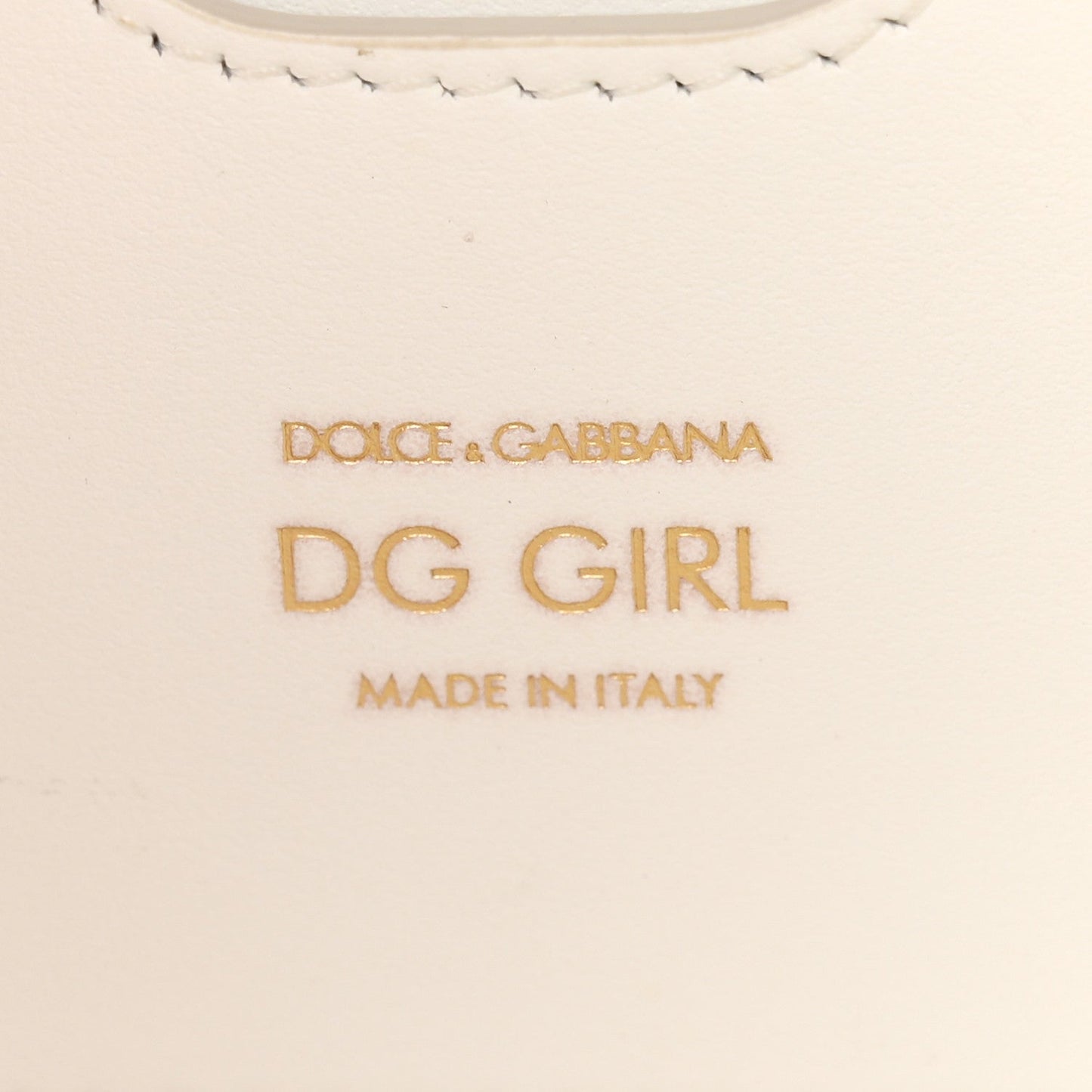 Calfskin DG Girls Phone Shoulder Bag White