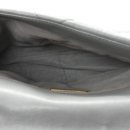 Goatskin Quilted Medium Chanel 19 Flap Grey