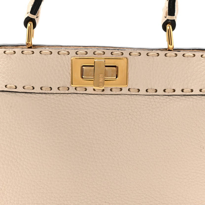 Cuoio Roma Sellerissima Nappa Sintetica Tape Stitch Small Peekaboo I SEE U Satchel Camelia