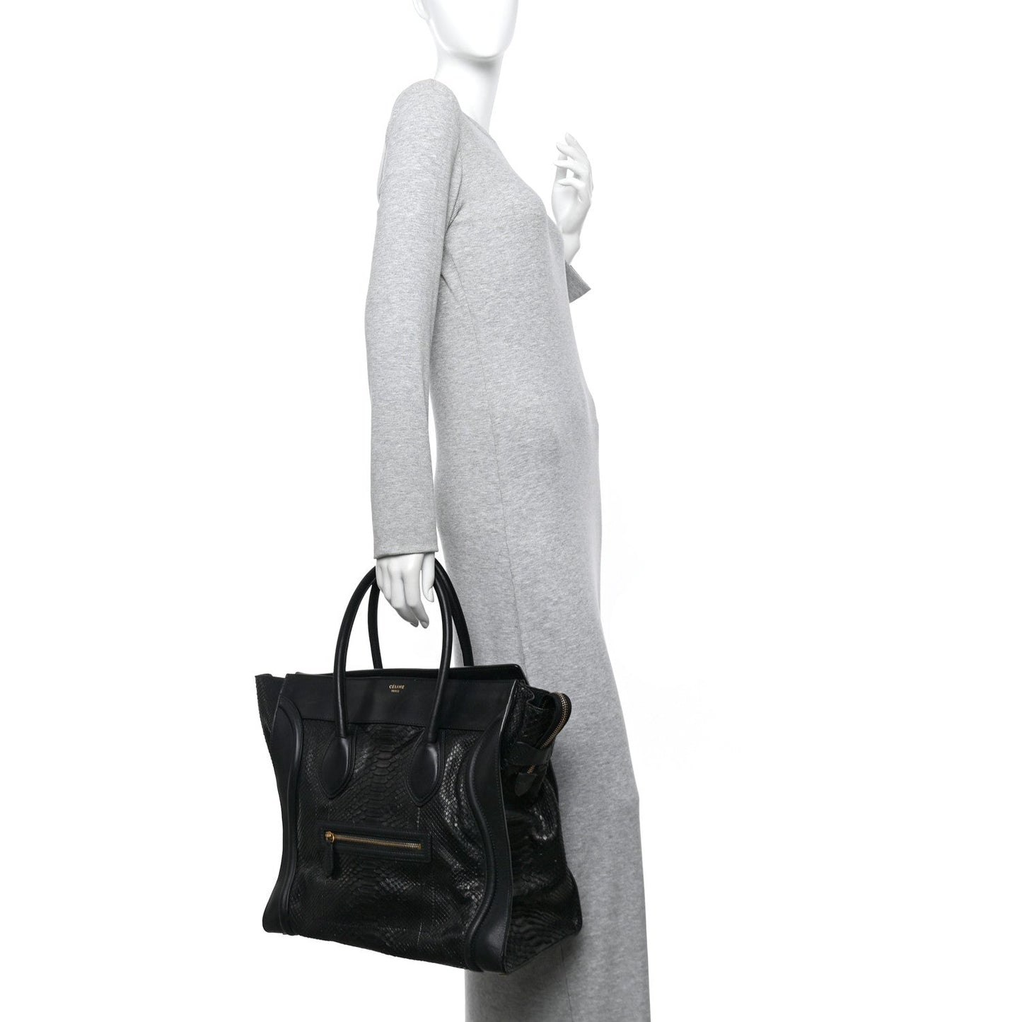 Snakeskin Large Luggage Black