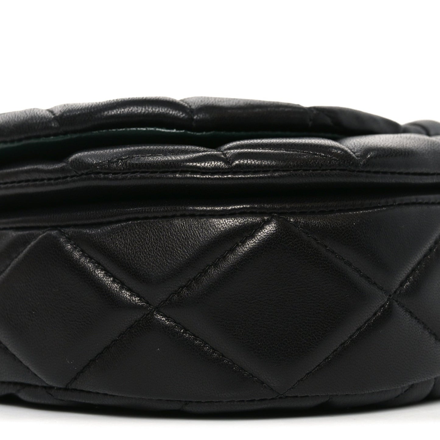Lambskin Quilted Rocking Horse Shoulder Bag Black