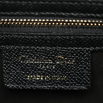 Grained Calfskin Saddle Bag With Strap Black