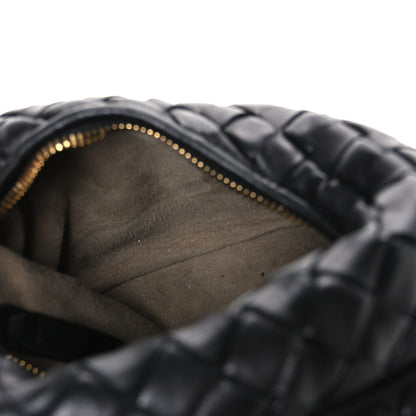 Nappa Intrecciato Baby Veneta Hobo Black
