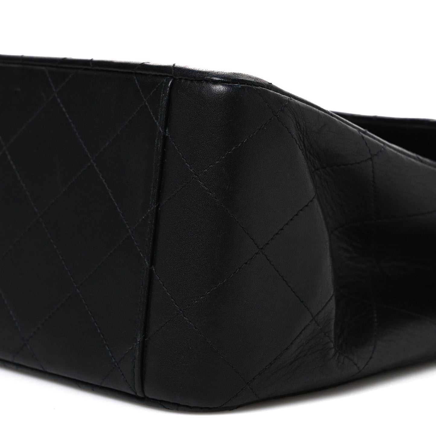 Lambskin Quilted XL Jumbo Single Flap Black
