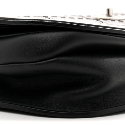 Calfskin Coco Eyelets Small Flap Bag Black