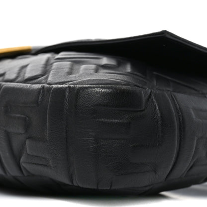 Nappa FF 1974 Embossed Large Baguette Black