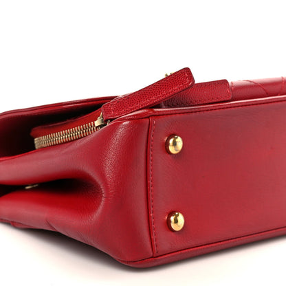 Caviar Quilted Small Business Affinity Flap Red