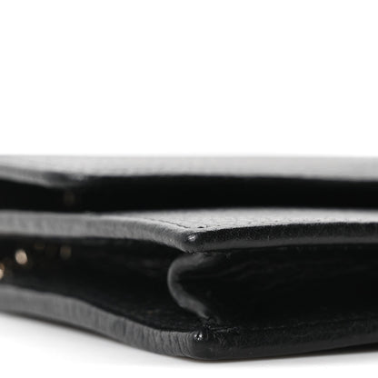 Dollar Calfskin Interlocking G Chain Wallet Black