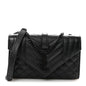 Grain De Poudre Textured Mixed Matelasse Triquilt Small Monogram Monochrome Satchel Black