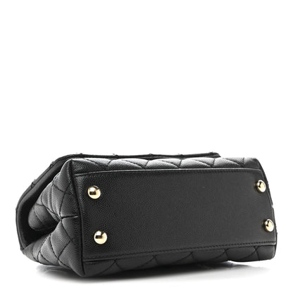 Caviar Quilted Extra Mini Coco Handle Flap Black