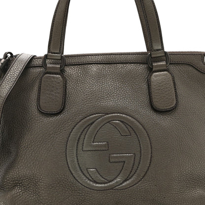 Metallic Cellarius Calfskin Small Soho Top Handle Satchel Sasso