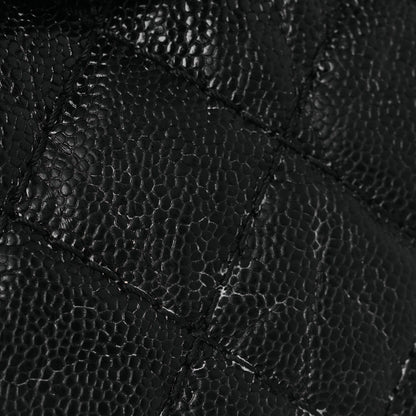 Crumpled Grained Calfskin Quilted Coco Pleats Clutch Black