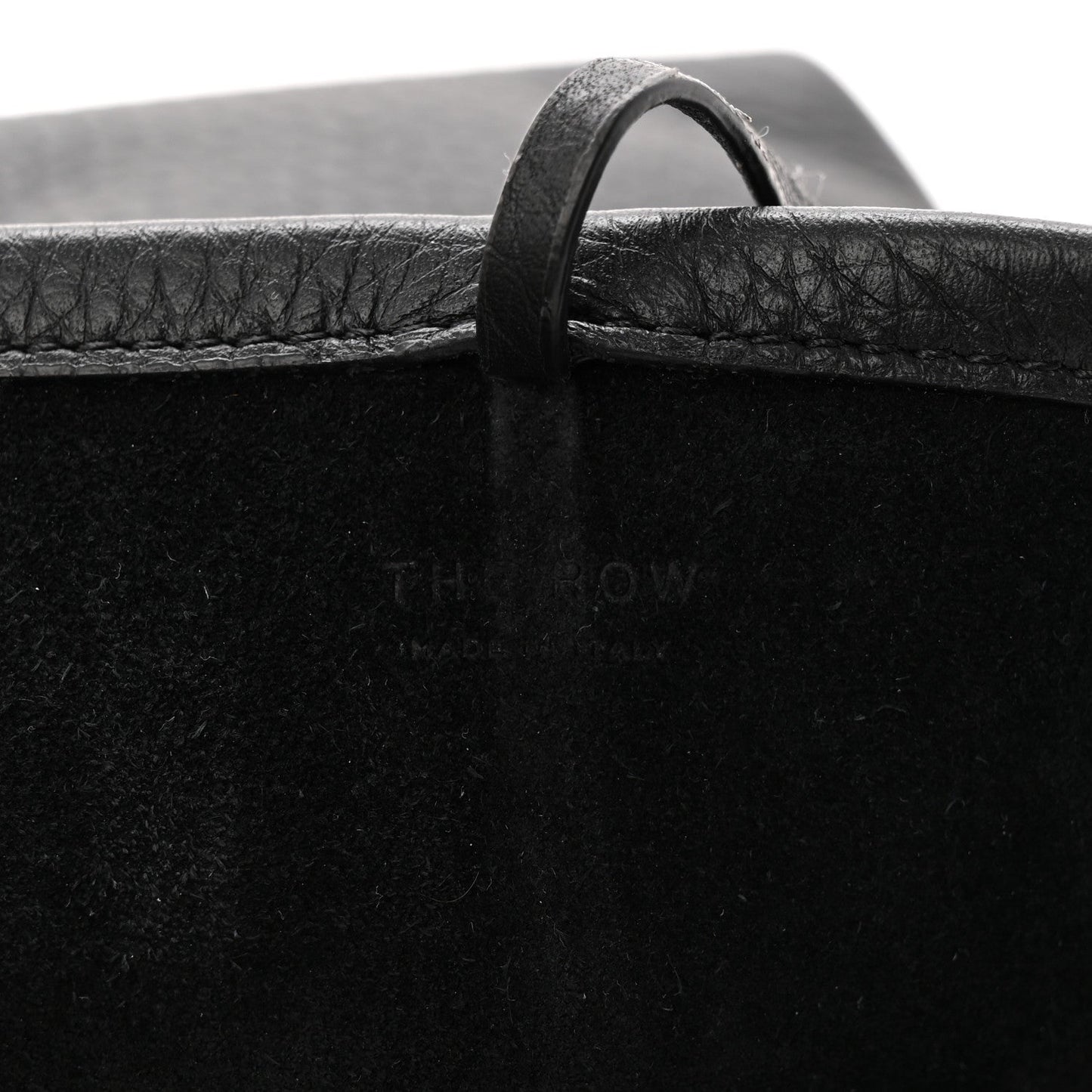 Grained Calfskin Small N/S Hook Tote Black