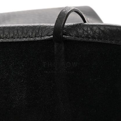 Grained Calfskin Small N/S Hook Tote Black