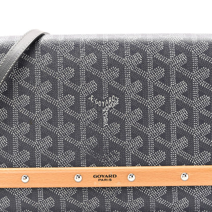 Goyardine Monte Carlo Bois Clutch With Strap Gray