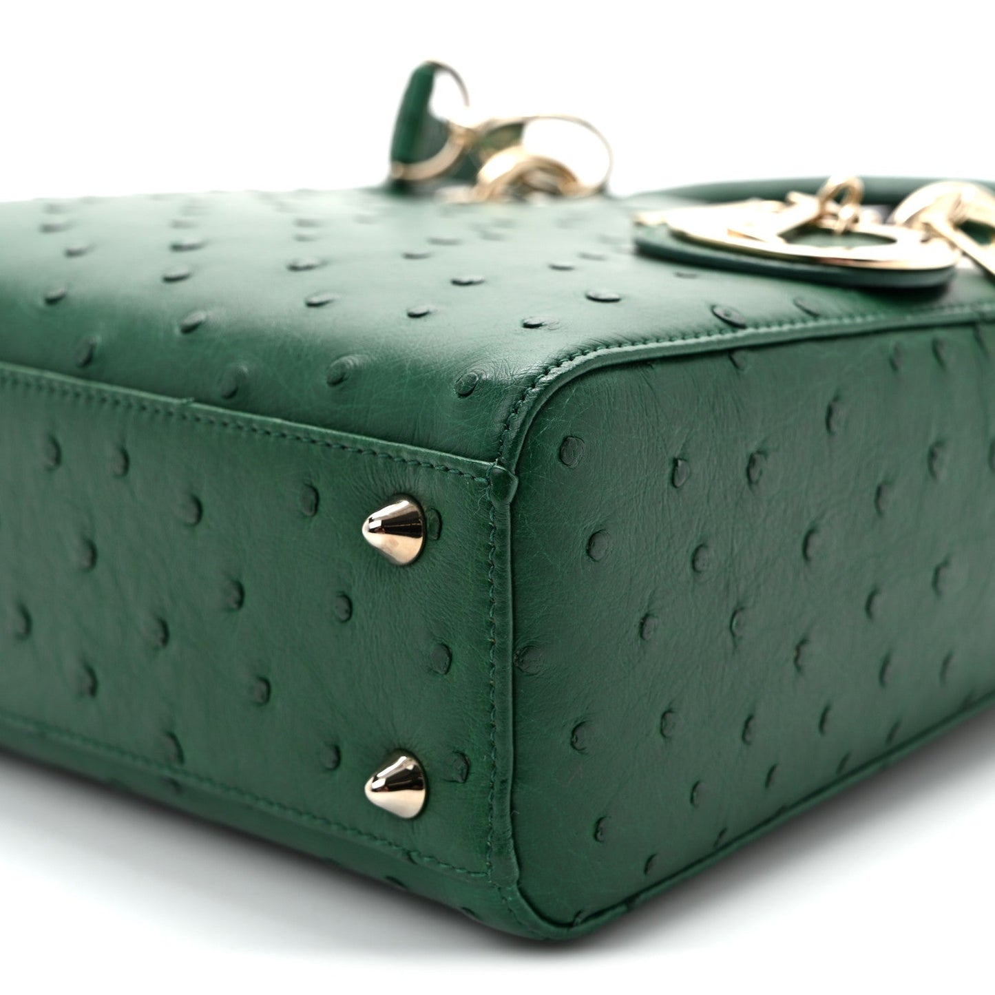 Ostrich Small Lady Dior Green