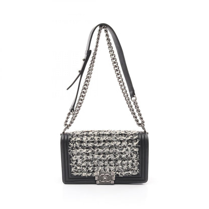 Chanel Boy Chanel Leather Fabric Shoulder Bag