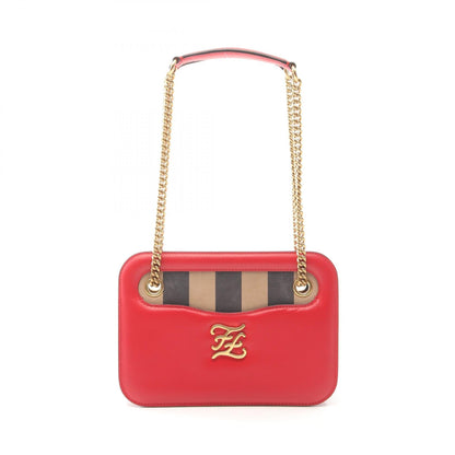 Fendi Calligraphy Leather Shoulder Bag