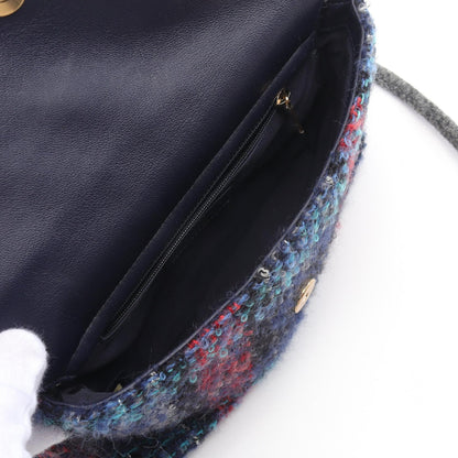 Chanel W Flap Leather Fabric Shoulder Bag