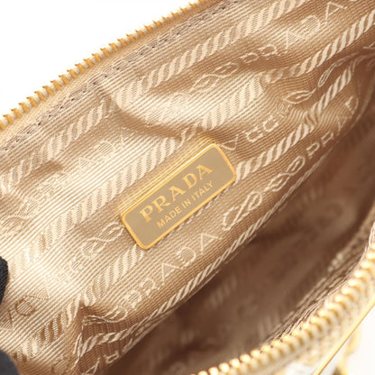 Prada TRIANGOLO JACQU Canvas Leather Shoulder Bag