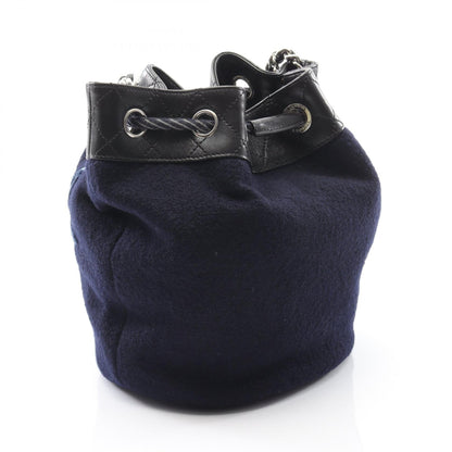 Chanel Embroidery Wool Leather Shoulder Bag