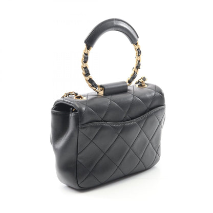 Chanel Top Handle Matelasse Lambskin 2way Shoulder Bag