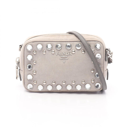 Prada 1N1674 Canvas Saffiano Leather Shoulder Bag