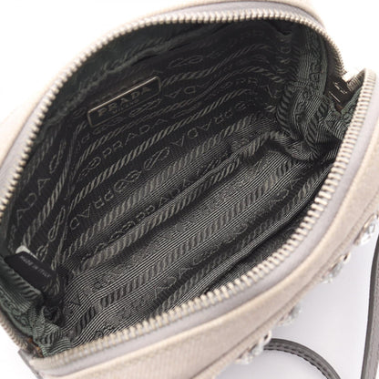 Prada 1N1674 Canvas Saffiano Leather Shoulder Bag